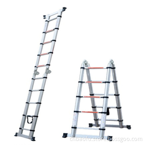 Aluminum Alloy Foldable and Telescopic Ladder with Balance Feets